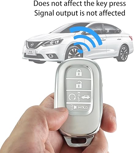 Miniatura 9 de Funda para llavero Honda con llavero de cuero, TPU suave de 5 botones, compatible con llave de automóvil Civic Accord 2022 2023 (rojo), Rojo -