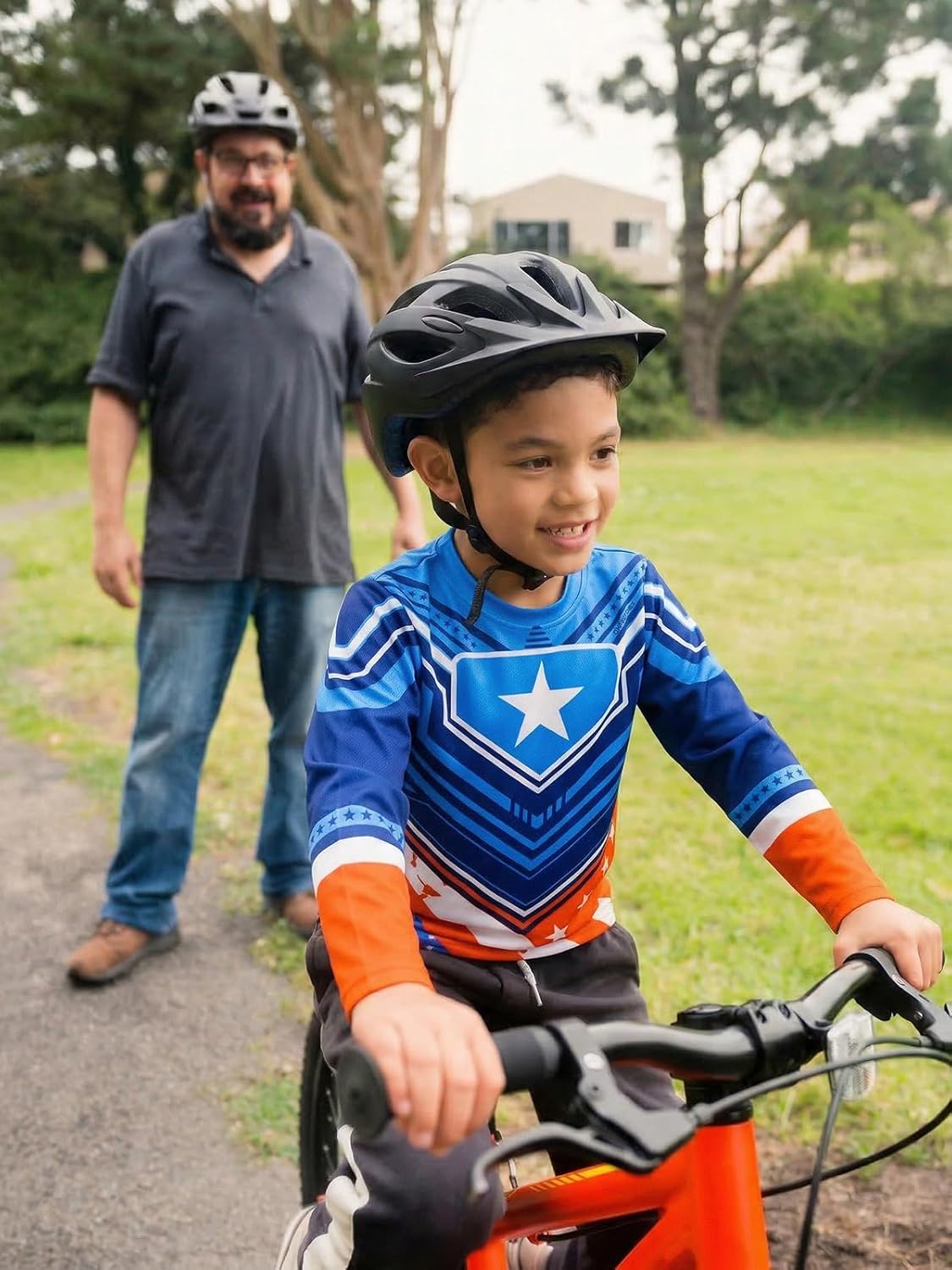 Kids Cycling Jersey for 3-14 Year Olds Youth Motocross Shirts Long Sleeve Dirt Bike Jersey Child Off Roading Clothing