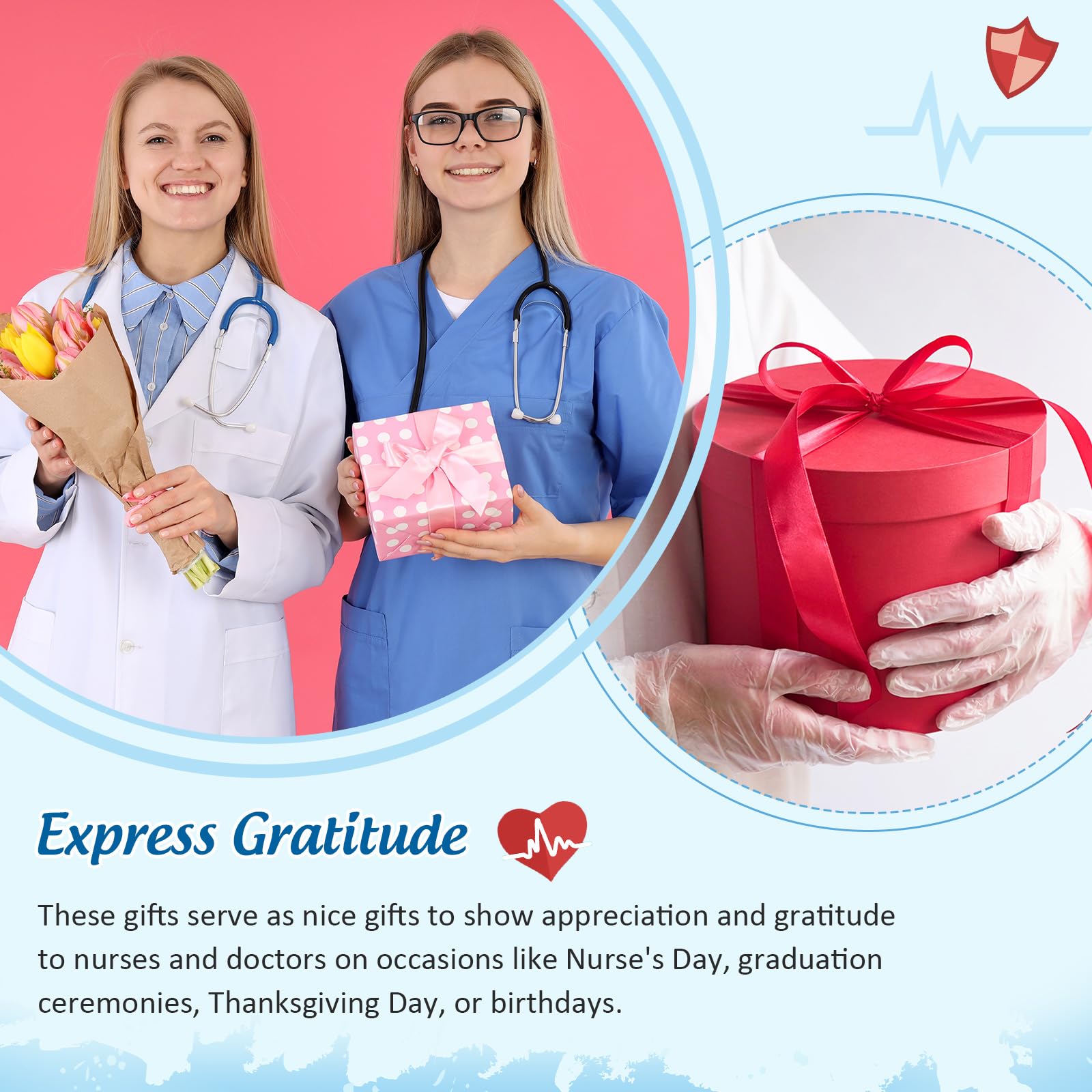 Hicarer 8 Calcetines Enfermera Divertidos Mujer Estampados Algodón Calcetines Agradecimiento Regalos Enfermera Médicos