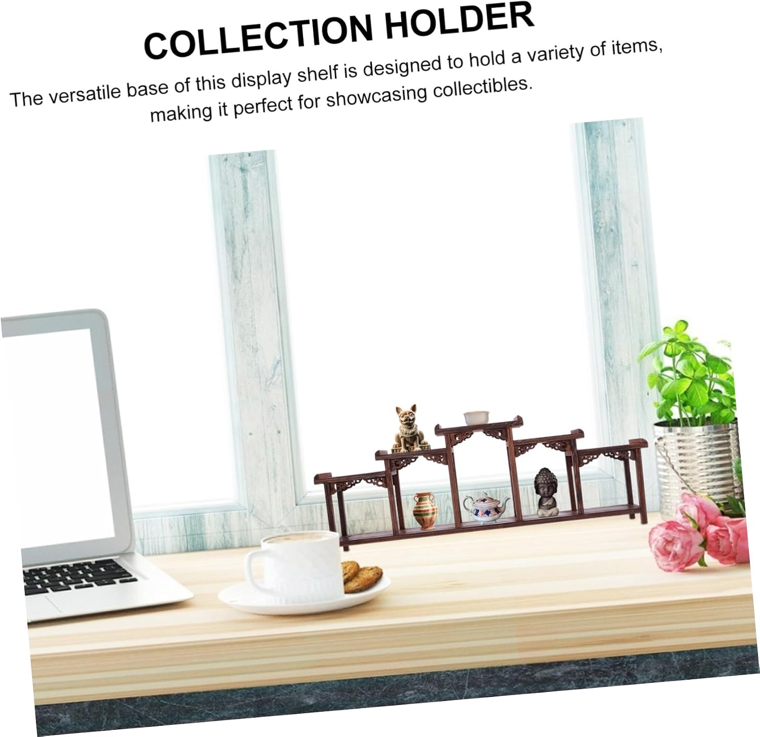 PRETYZOOM Wood Display Stand Action Figures Storage Rack Wooden Table Display for Floating Shelves Rustic Wooden Pedestal Stand Fine Craftsmanship