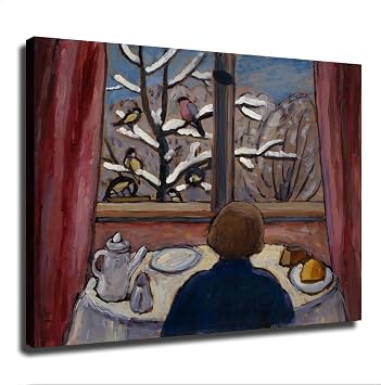Breakfast of The Birds Art Poster by Gabriele Munter for Bedroom Living Room Decoration Painting Prints Hallway Home Wall Decor 08x10inch,Unframed