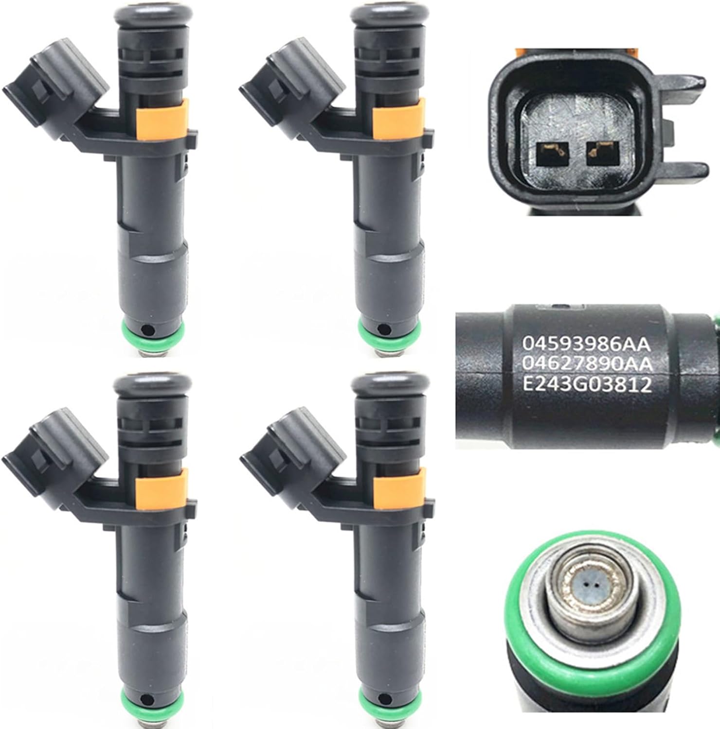 4Pcs 2.4L Fuel Injectors 2013-2016 Replacement For Dodge Dart Fiat 2.0L,2015-2016 For Jeep Renegade,2015-2016 For Chrysler 200,Replace OE# FJ1233 04593986AA 04627890AA