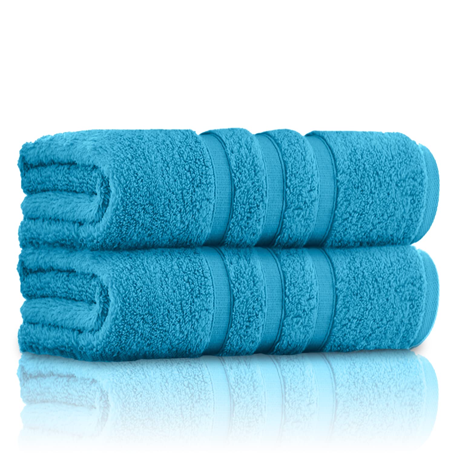 GC GAVENO CAVAILIA 100% Ringspun Cotton Bath Towels, Luxury 550 GSM Zero Twist Towel Sheets, Turquoise, 70x120 Bath Towel