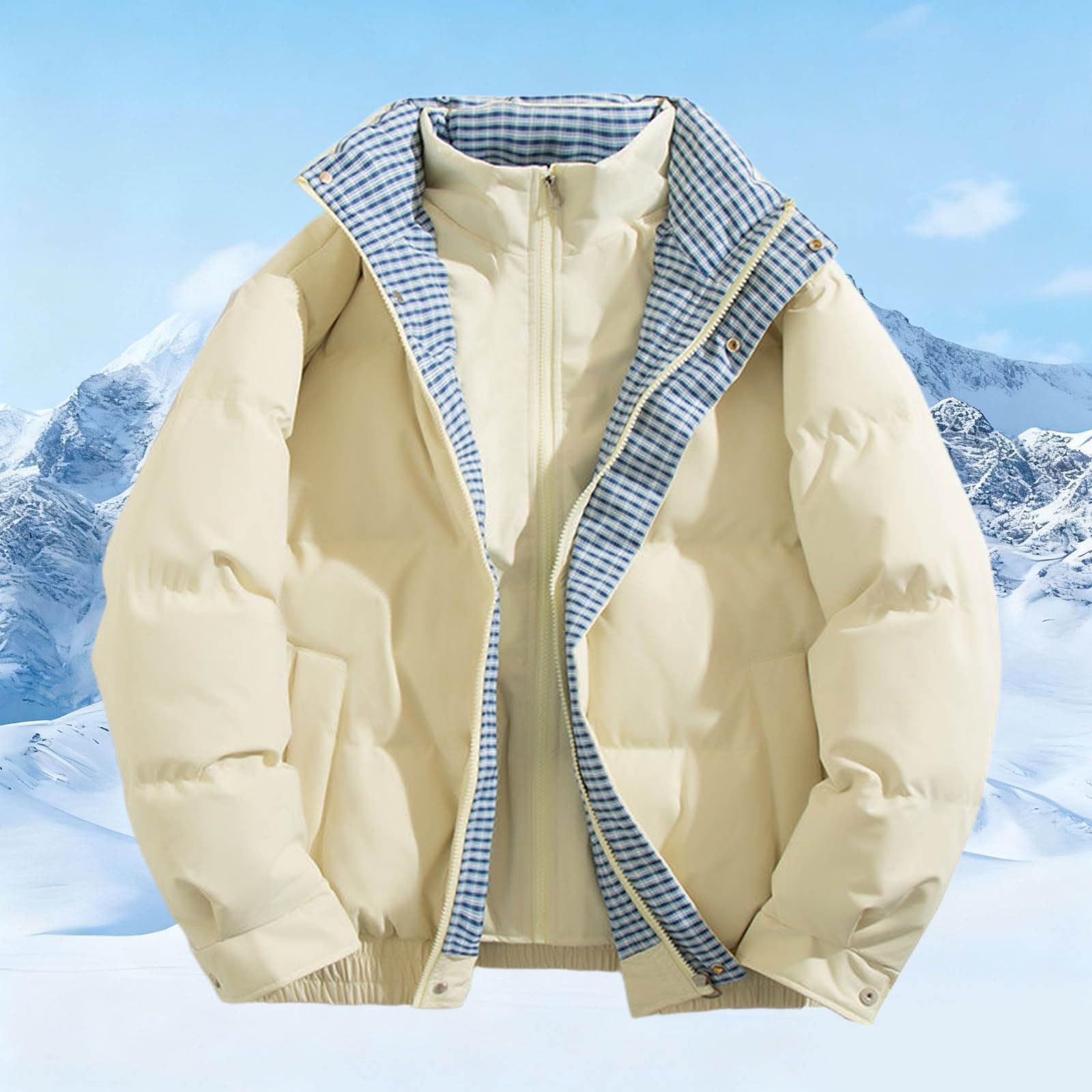 Generisch Winterjacke Herren Skijacke Kurze Arbeitsjacke Übergangsjacke | Wasserdicht Winddicht Warm Gefüttert Fleece | Outdoorjacke Softshelljacke für Alltag und Sport