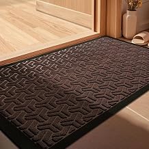 Polypropylene Anti Slip Floor Door Mat Bathmat with Rubber Backing for Home Living Room Bedroom Entrance (60x40 cm, Brown)