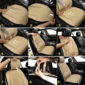 Black Panther Car Seat Cover, 1 Piece Universal Sideless Driver Seat Protector, with Lumbar Support and Headrest Cover (Black)