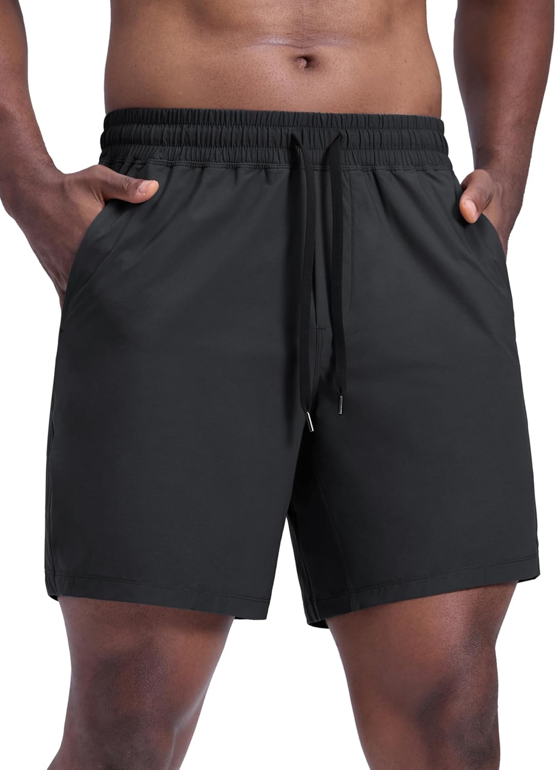 CRZ YOGA Mens Lightweight Workout Shorts 7" - Quick Dry for Gym Athletic Workout with Zipper Pocket