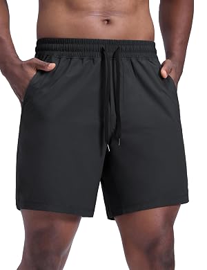 CRZ YOGA Mens Lightweight Workout Shorts 7 - Quick Dry for Gym Athletic Workout with Zipper Pocket