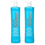Pure Brazilian Anti-Frizz Daily Shampoo & Conditioner, Salt-Free & Color Safe, Enriched with Keratin, Argan Oil & Acai, 1 Liter (33.8 Fl Oz)