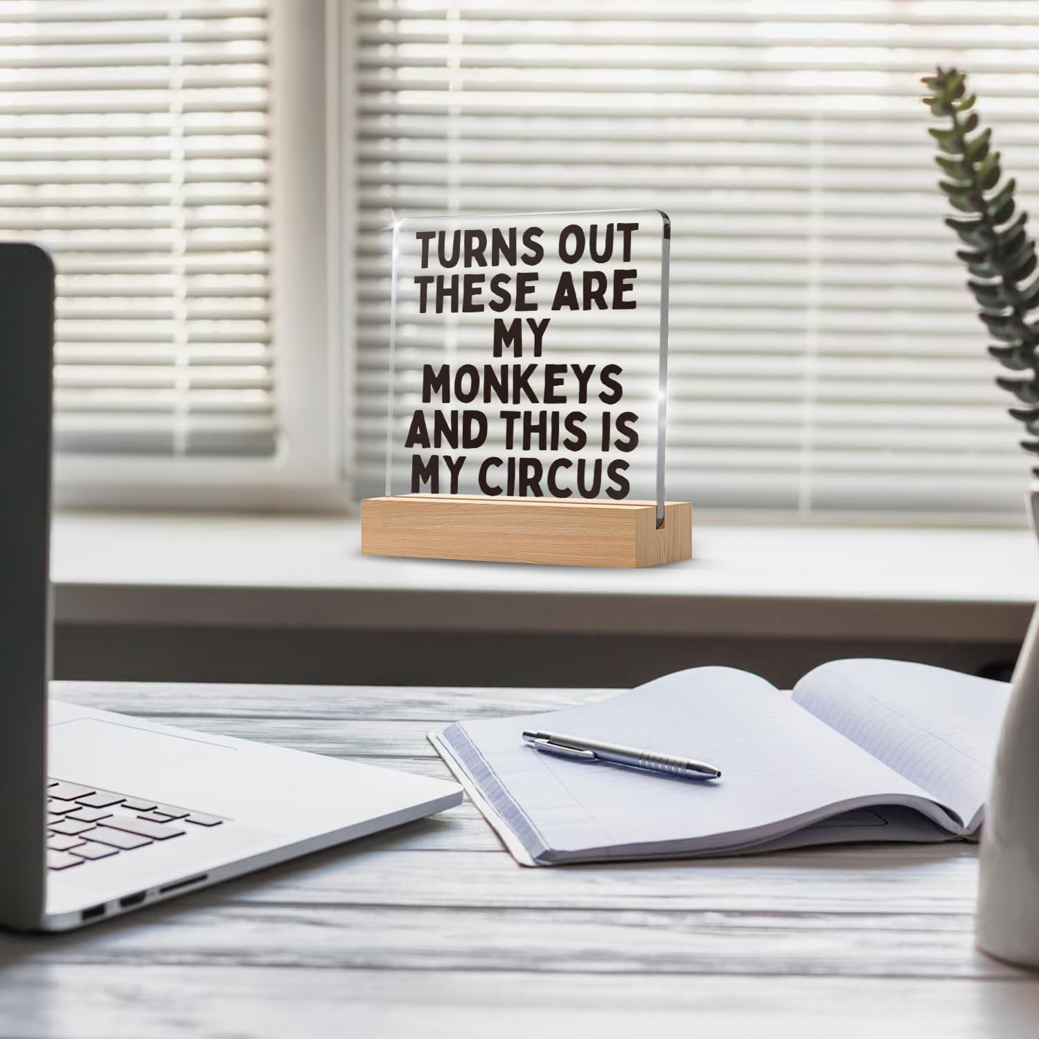 Turns Out These Are My Monkeys And This Is My Circus Decorations Gifts for Women Boss Lady Mom Coworker, Funny Mom Birthday Presents, Funny Home Decor, Aesthetic Typography Living Room Decor - Image 3