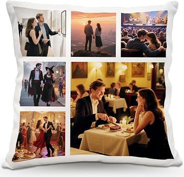 Personalized Pillow Case with Picture, Custom Photo Throw Pillow Cover, Customized Own Cushion Case, Home Decor Wedding Gifts for Family Friends Couple Birthday