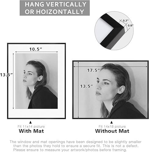 Vista 425 de Golden State Art - Portarretratos de aluminio de 18 x 24 pulgadas - con paspartú para fotos de 16 x 20 pulgadas o sin paspartú para póster de 18 x