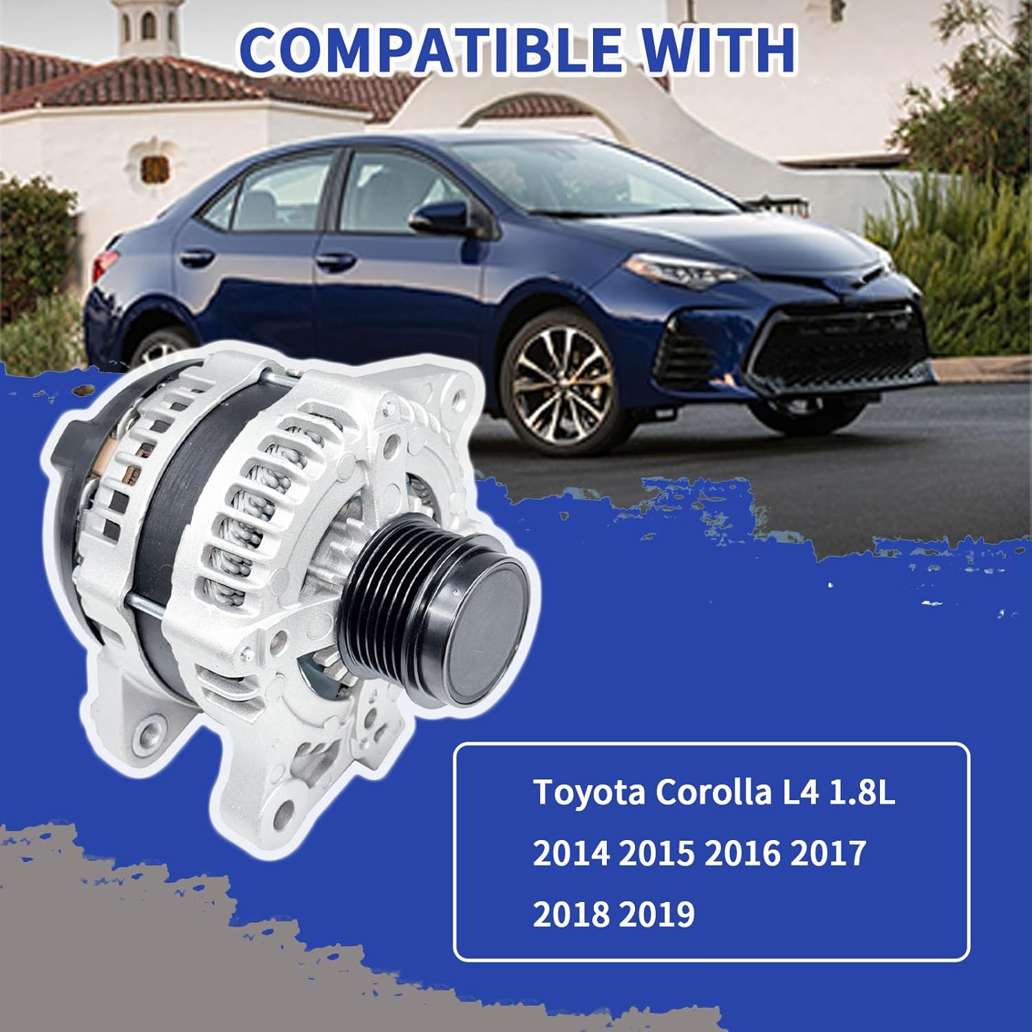 27060-0T230 Alternator 12V 115A Fit For 2014-2019 Toyota Corolla L4 1.8L 6-Groove Pulley CK Replace 11693 FG12T050 11693N 213-8297 400-40169 270600T230