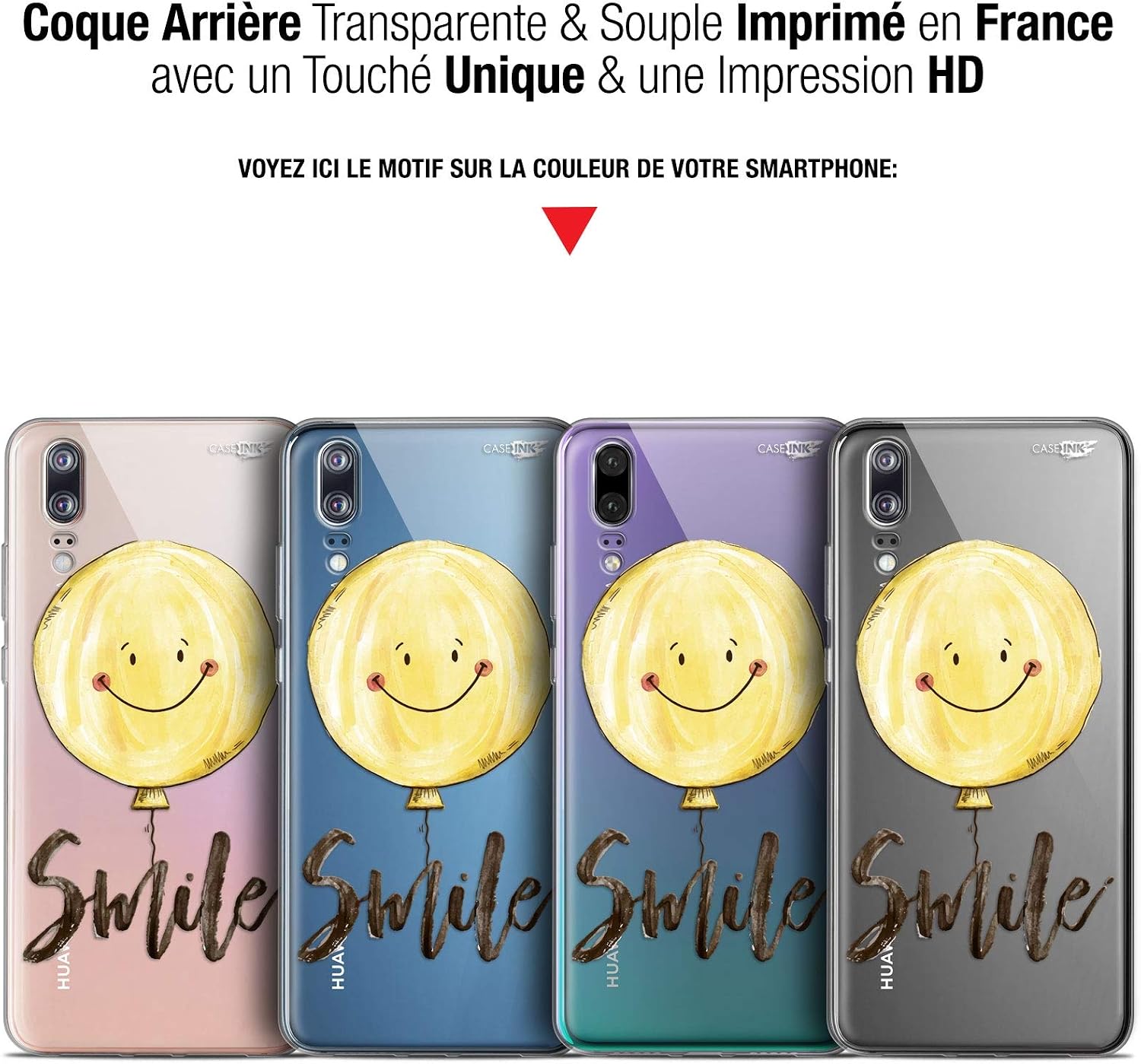 Huawei P20 Case - Ultra Thin Case for 5.8 Inch Huawei P20 - Smile Baloon Design