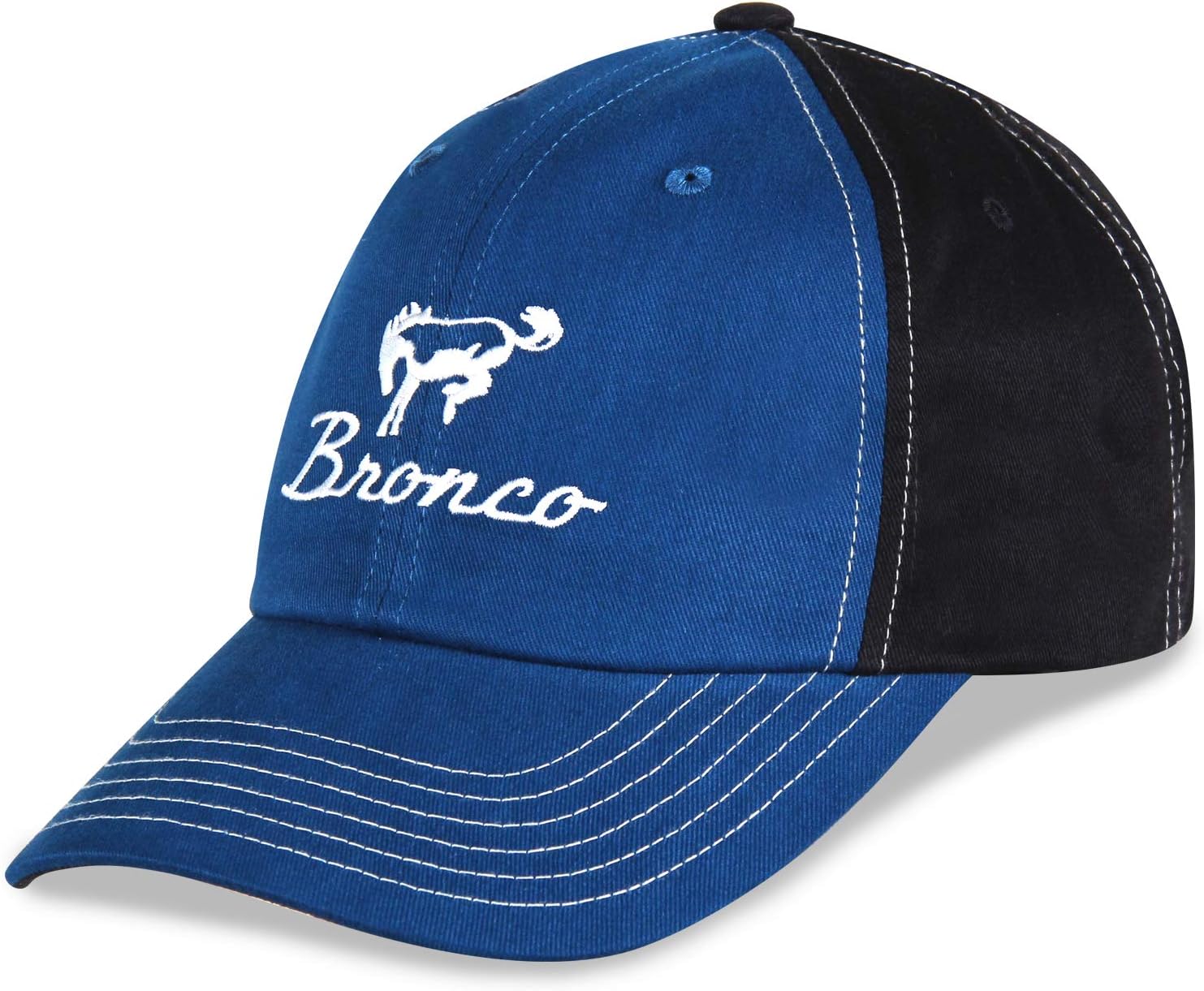 Adult Bronco by Ford Blue Front and Black Back Embroidered Baseball hat/Cap with Adjustable Closure - Image 4