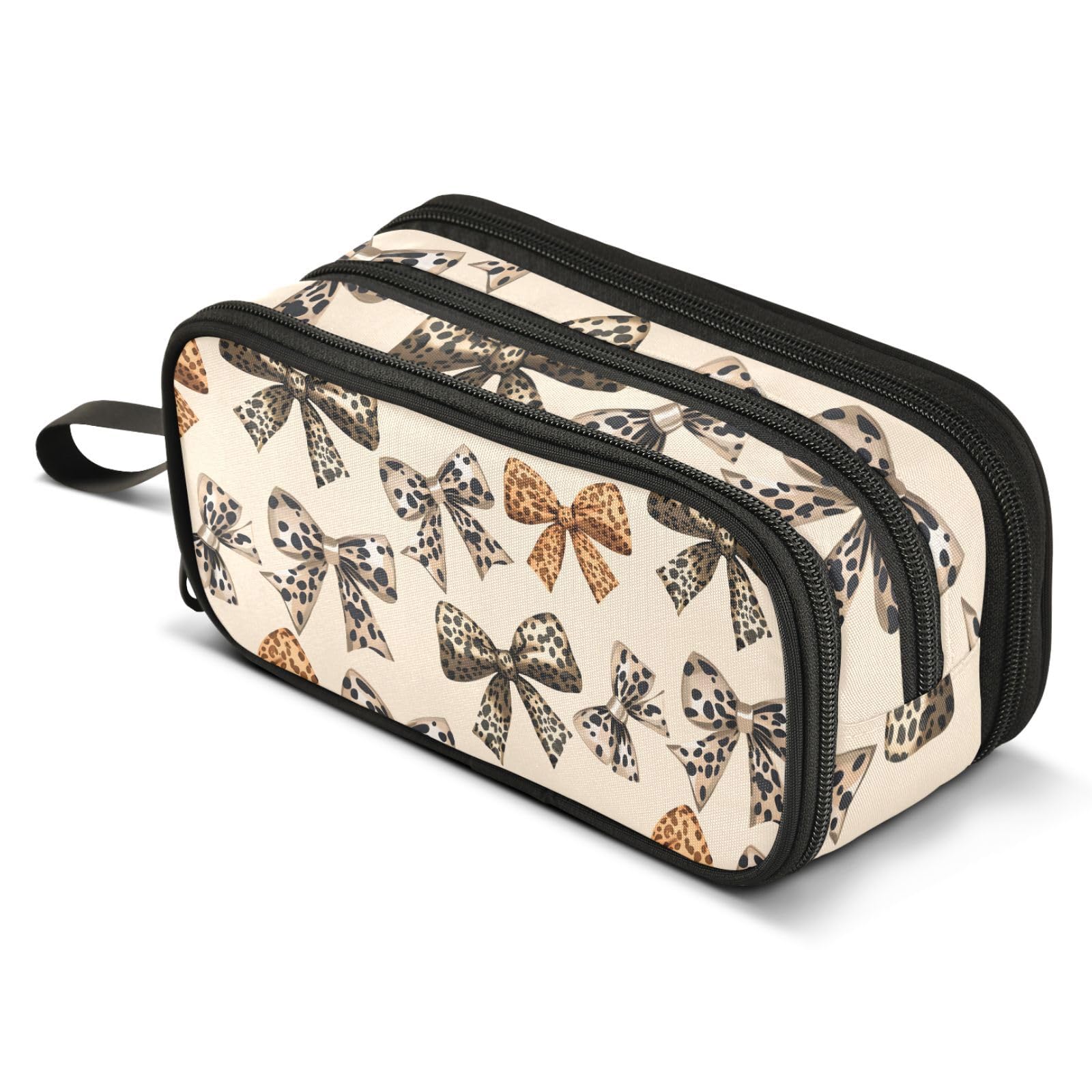 ALAZA Leopard Bows Cheetah Pattern Pencil Case Box Boys Girls