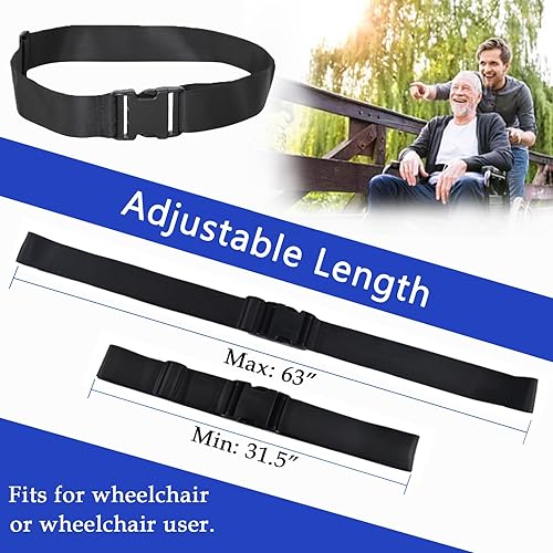 Miniatura 8 de Cinturón de seguridad para silla de ruedas para ancianos y discapacitados, accesorio de correa de repuesto para scooters eléctricos, ajustable hasta