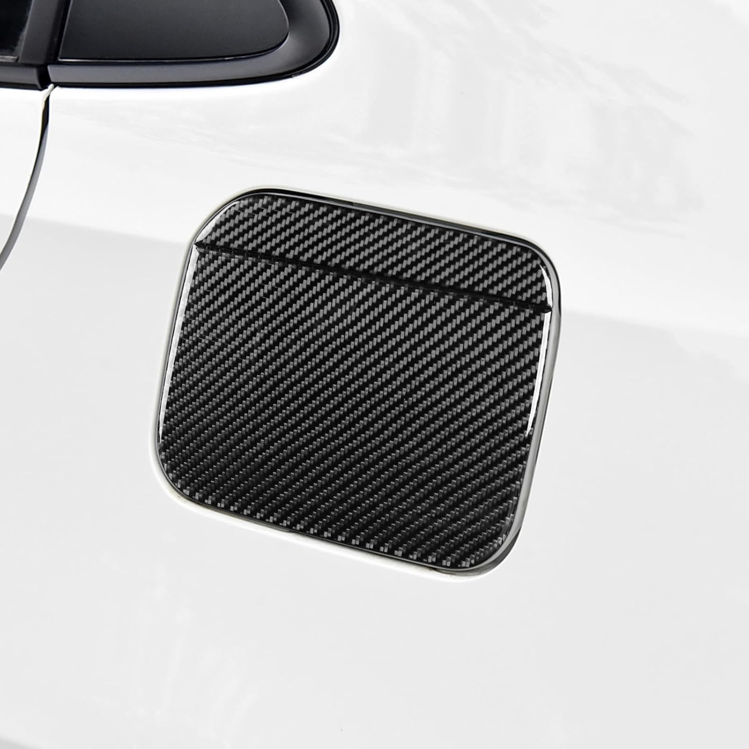 Fuel Tank Gas Cap Trim Cover Panel Cover Exterior Trim Sticker Real Quality Soft Carbon Fiber Compatible with Toyota Corolla & Cross 2019 2020 2021 2022 2023 2024 2025 Accessories Black
