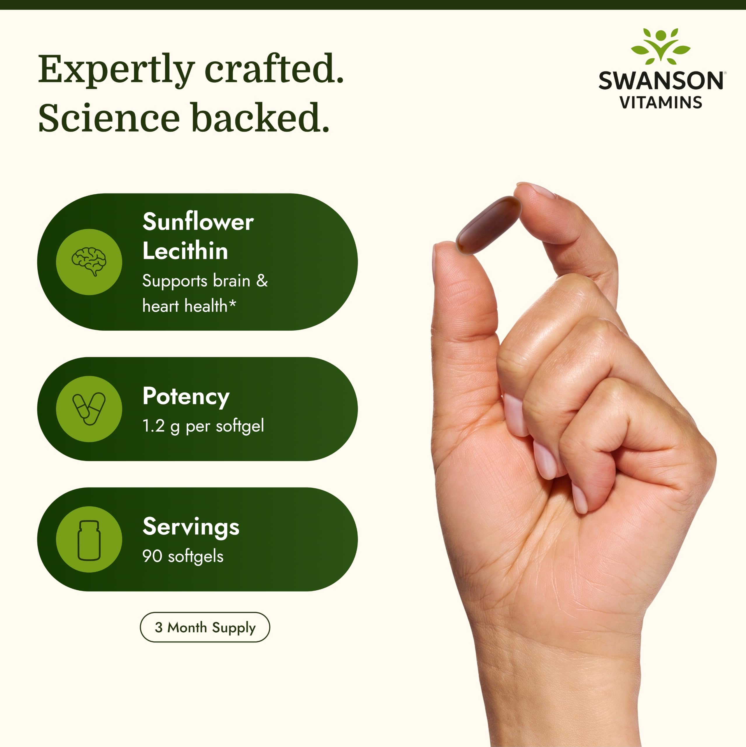 Swanson Sunflower Lecithin 1,200 Milligrams, 90 Softgels — Amazon image 3