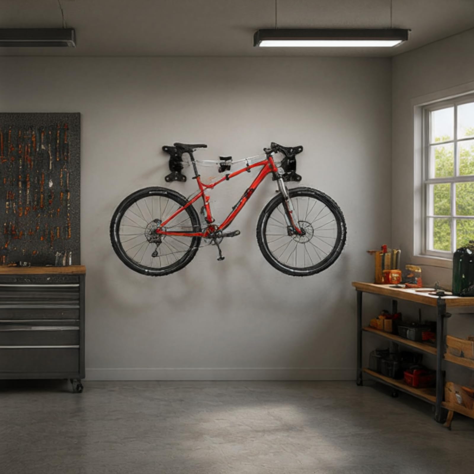 Fahrrad Wandhalterung Klappbar Alu Verstellbare Haken Kratzfrei Schwerlast | Abstand, Neigungswinkel, Rahmengeometrie, Indoor-Training, Keller, Gummiüberzug, Massivholzbalken