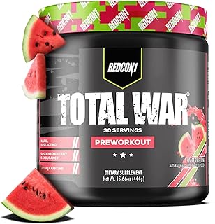 Total War - Pre Workout, 30 Servings, Boost Energy, Increase Endurance and Focus, Beta-Alanine, Caffeine (Watermelon)