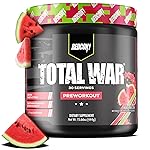 REDCON1 Total War Pre Workout, Watermelon - L Citrulline, Malic Acid, Green Tea Leaf Extract for Pump Boosting Pre Workout for Women & Men - 3.2g Beta Alanine to Reduce Exhaustion (30 Servings)