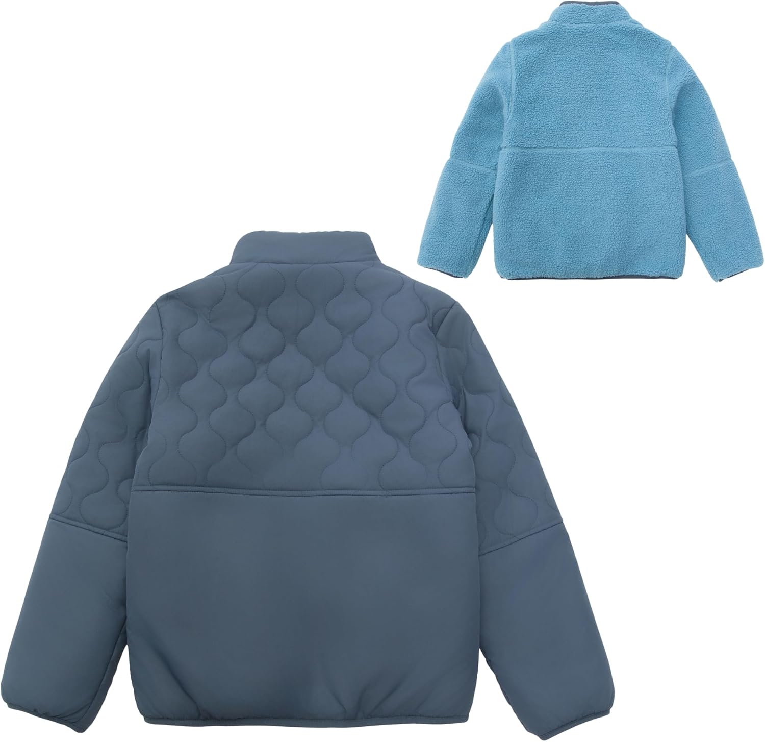 Rokka&Rolla Boys' 2-in-1 Reversible Water-Resistant Teddy Sherpa Puffer Jacket - Image 4