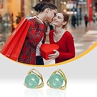 Vista 101 de Jade Earrings Studs,Green Jade Earrings for Women,925 Sterling Silver Earrings Studs for Sensitive Ears,Handmade Jade Earrings for Birthday