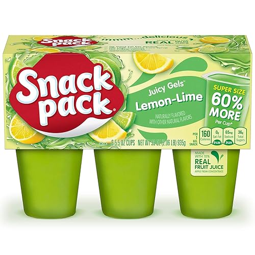 Snack Pack Geles jugosos Super Limón-Lima, 5.5 onzas (paquete de 6)
