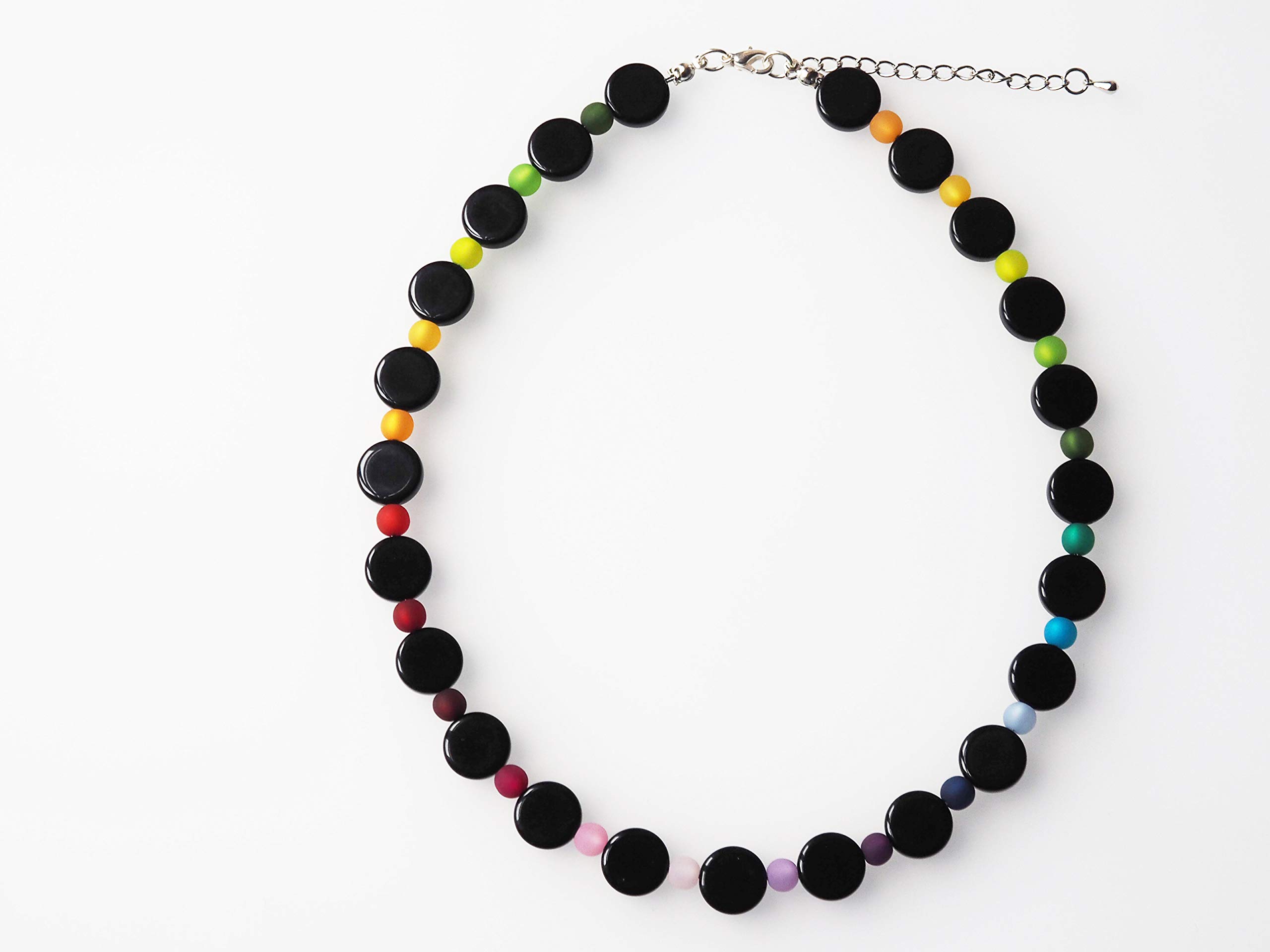 Polariskette Regenbogen Kette schwarz bunt