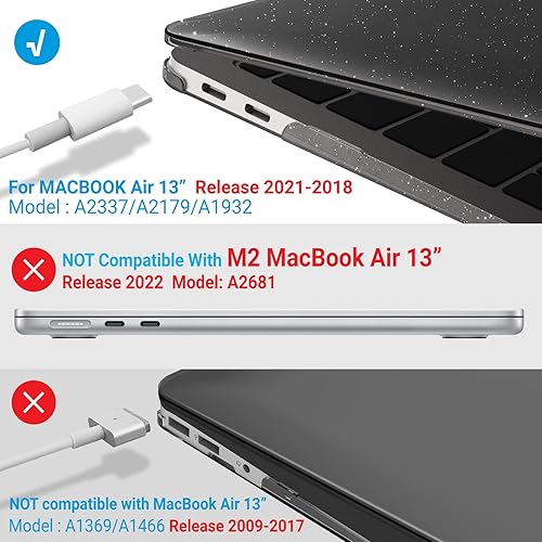 Miniatura 146 de IBENZER - Carcasa rígida para MacBook Air de 13 pulgadas versión 2020, 2019, 2018, A1932, A2179, con funda de teclado para Apple Mac Air 13 Retina