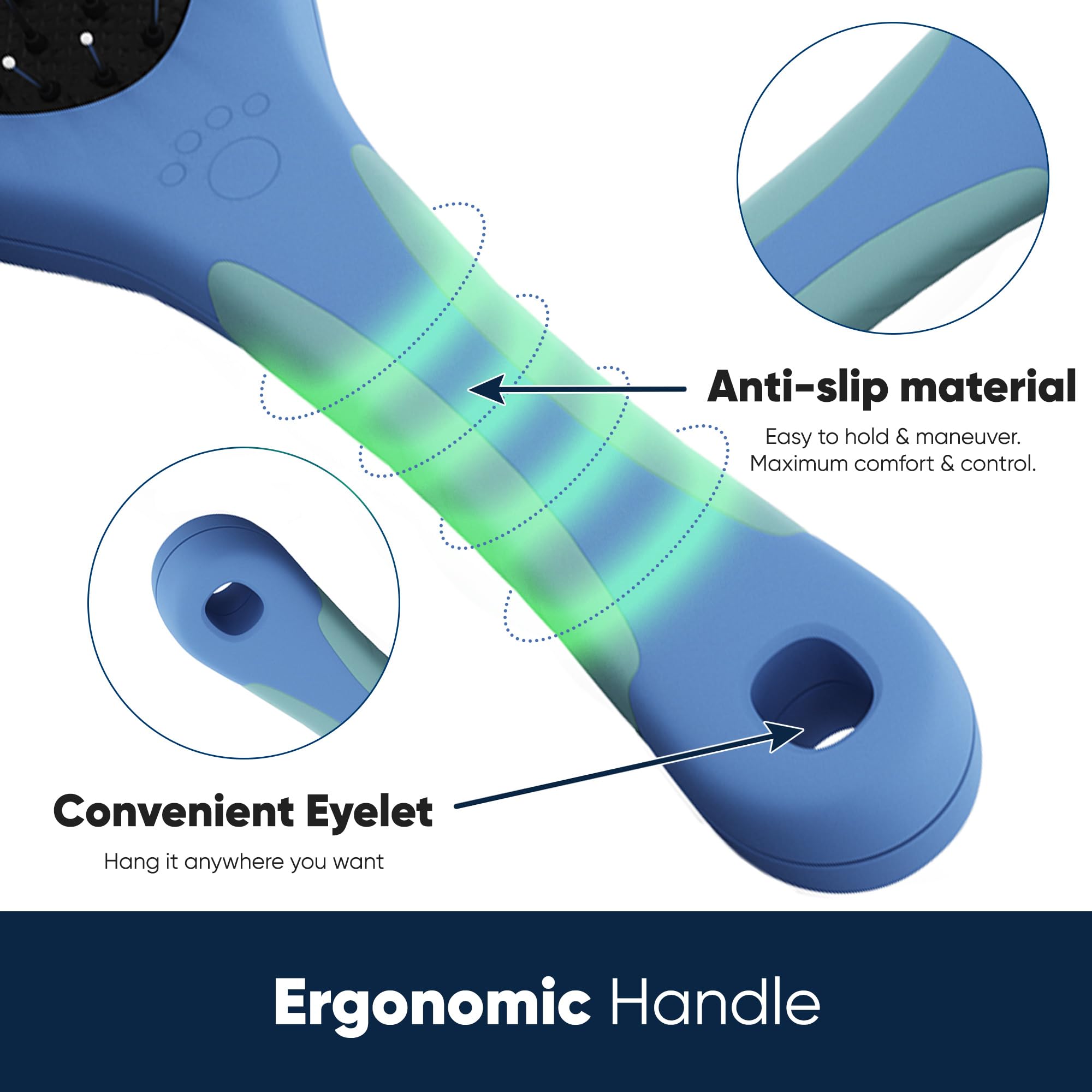 American Kennel Club AKC Pet Grooming Brush for Dogs and Cats - 2-in-1 Deshedding and Detangling Brush with Dense Nylon Bristles, Removes Loose Hair for Short and Long Coat Dogs and All Breeds - image 7