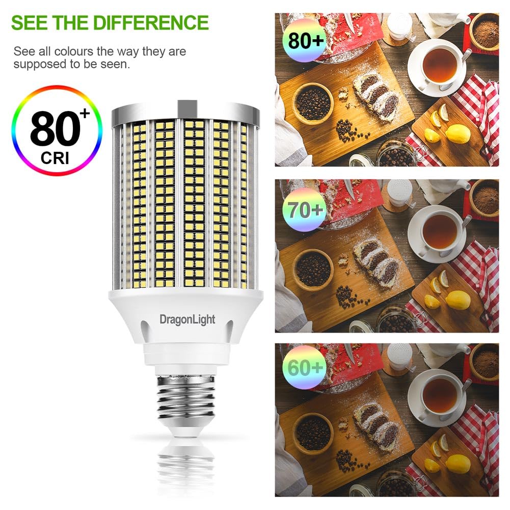 DragonLight 50W Super brillante luz de maíz bombillas LED (reemplaza 400Watt) - E27 Edison 6000K Cool White 5000LM para la iluminación comercial - Garaje Taller Oficina Patio (Pack de 2)