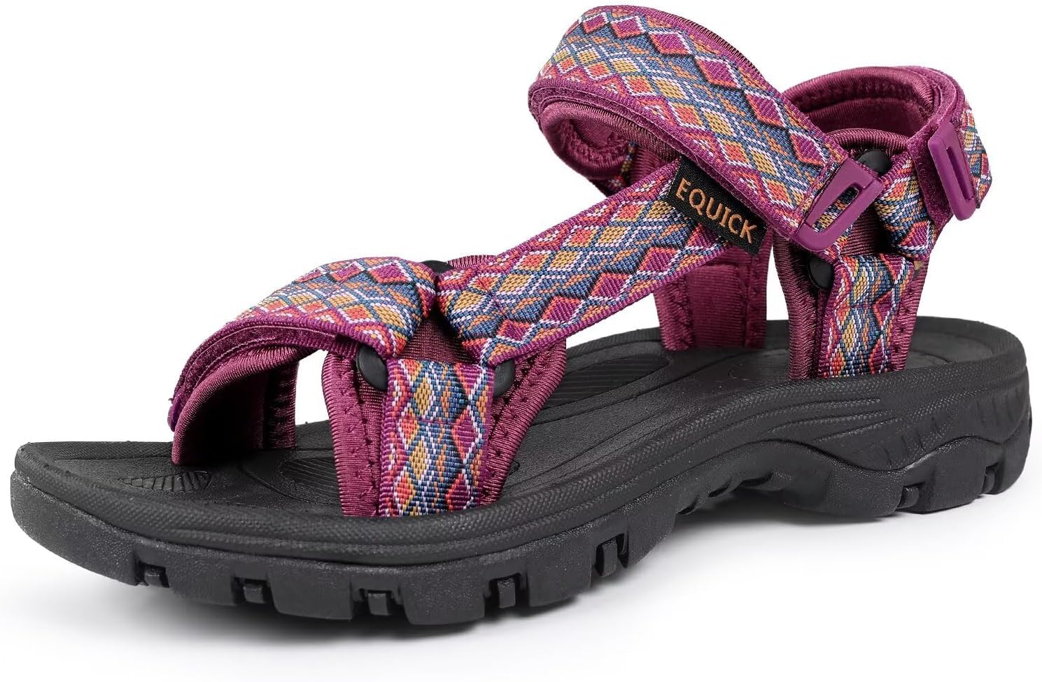 EQUICK Sport Sandals for Women, Open Toe Strap Sandal Anti-skidding Outdoor Water Sandals Comfortable Athletic Sandals for Beach