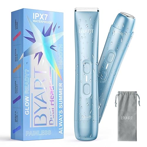Miniatura 11 de Recortadora de bikini de doble cabeza para mujer, maquinilla de afeitar eléctrica para cabello corporal y facial, IPX7 impermeable, hoja de cerámica