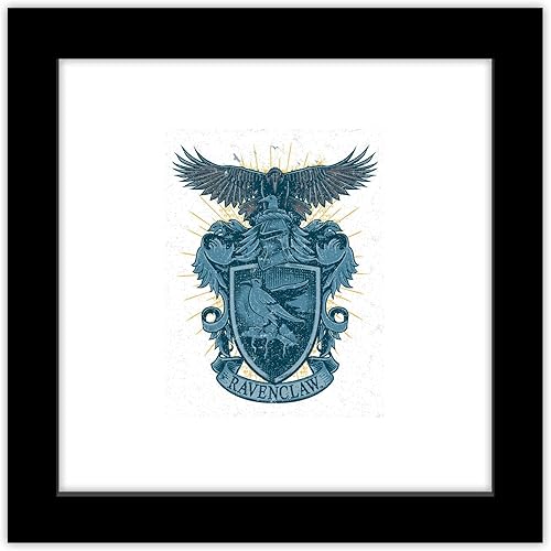 Trends International Gallery Pops Harry Potter - Póster gráfico de pared Ravenclaw Crest 12 x 12 pulgadas versión enmarcada en negro