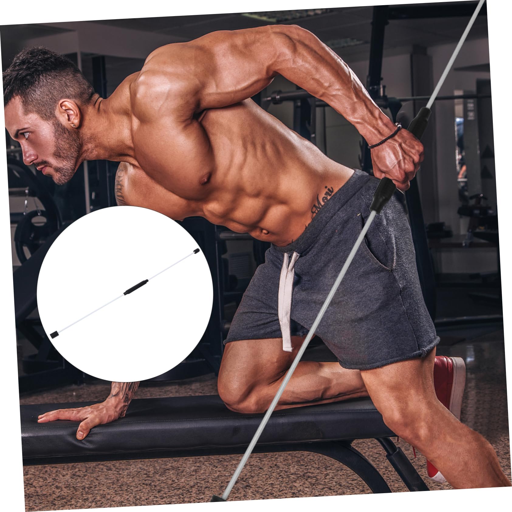 BESPORTBLE Upgrade Your Workout Fitness Bar Yoga Pilates Accessory Elastic Muscle Trainer for Home Gym