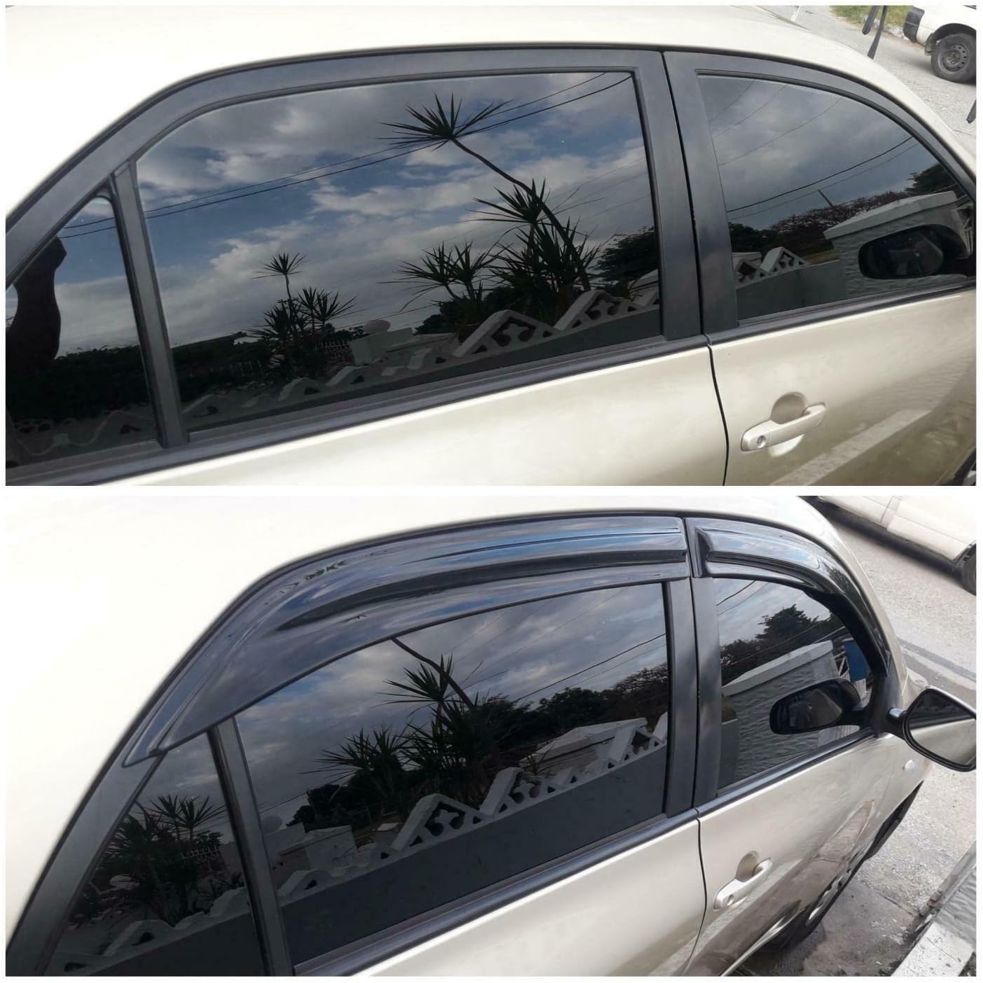 Acrylic Mugen Style 3D Wavy Window Visors Compatible with Corolla Window Deflector (2009-2013 Corolla)