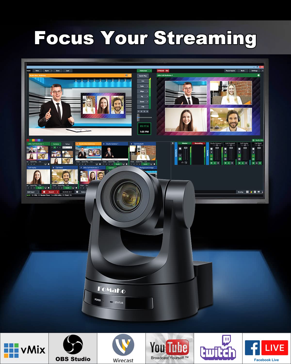 Buy FoMaKo PTZ Camera 20X HDMI 3GSDI IP Live Streaming Camera, PoE