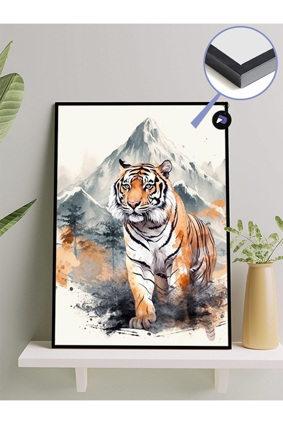 Postermanya (pster1494) Dağ Kaplanı Hayvan Çerçeveli Tablo - Çerçeveli Poster 21 x 30