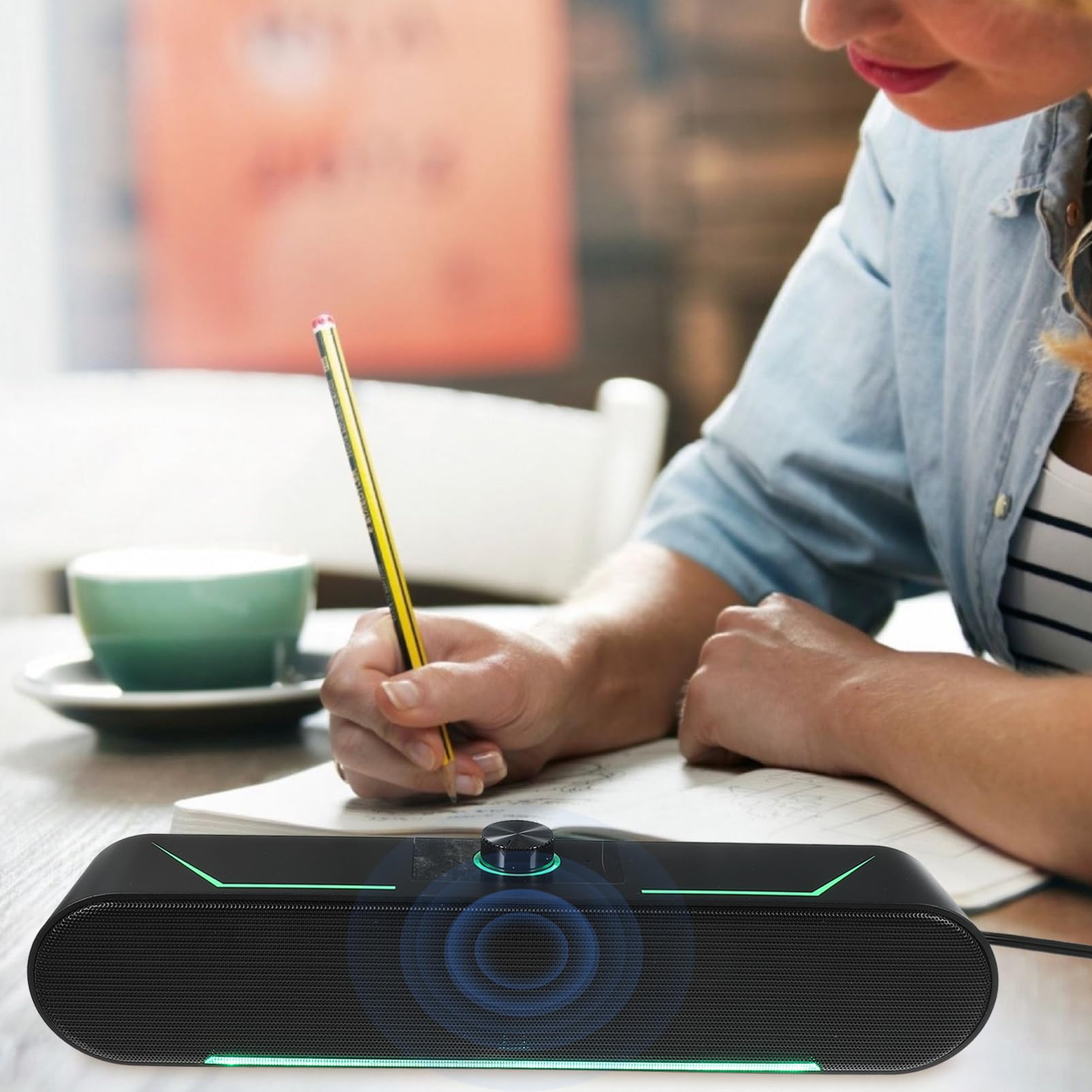 Housoutil Soundbar Stereo Altoparlanti Per Computer Cablati Altoparlanti Per PC Da Gioco Neri Soundbar Per Tablet