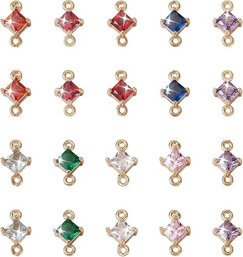 Craftdady Mini colgantes redondos planos de piedra natal de cristal colgantes de diamantes de imitación