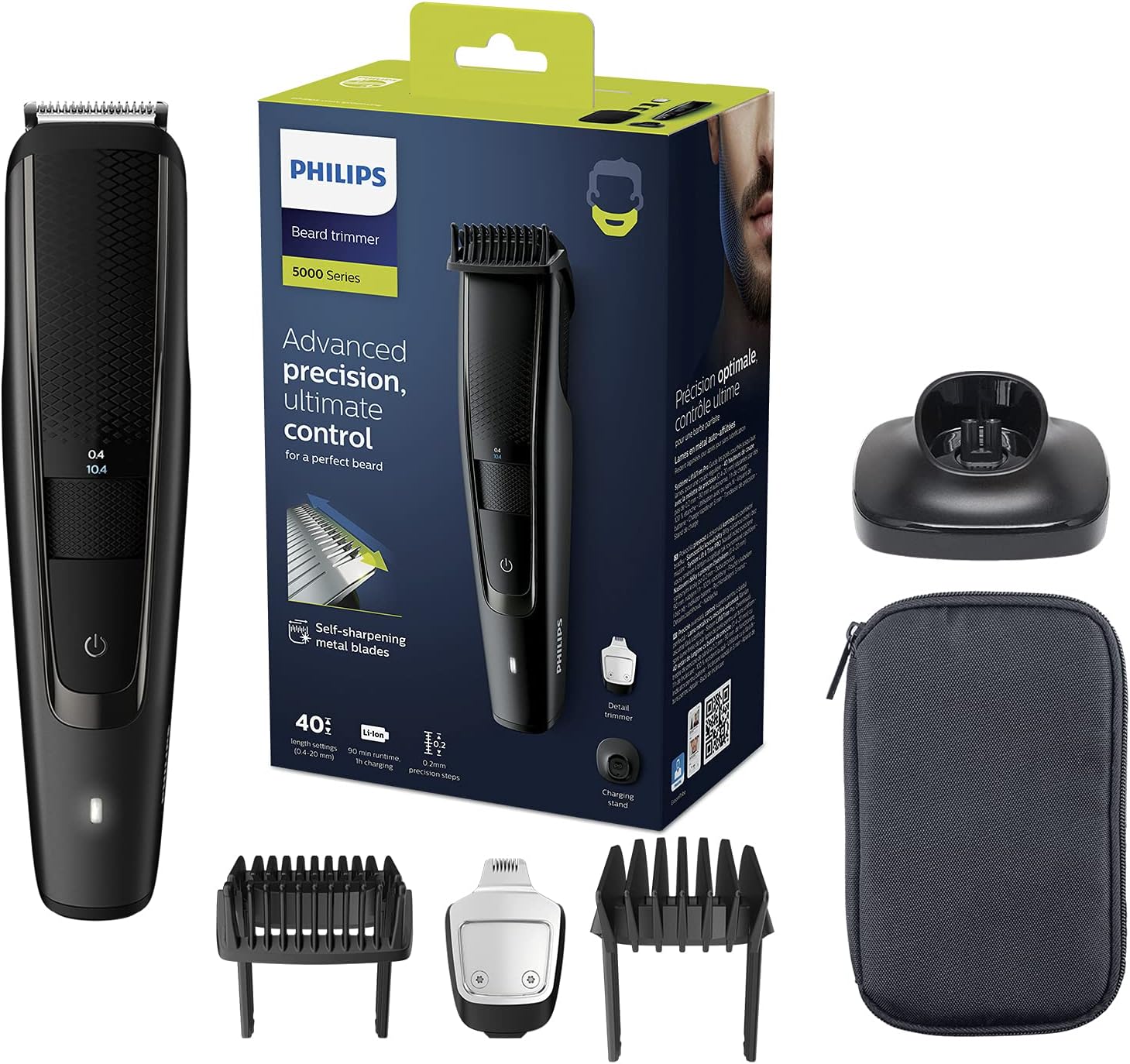 Beard Trimmer Series 5000 with Lift and Trim Pro System (Model BT5515/13), Black