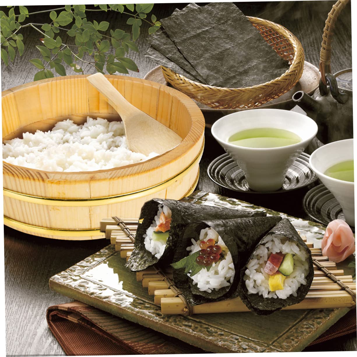 Amazon | COLLBATH 木製寿司樽 丸型寿司桶 フードバケツ 大容量日本