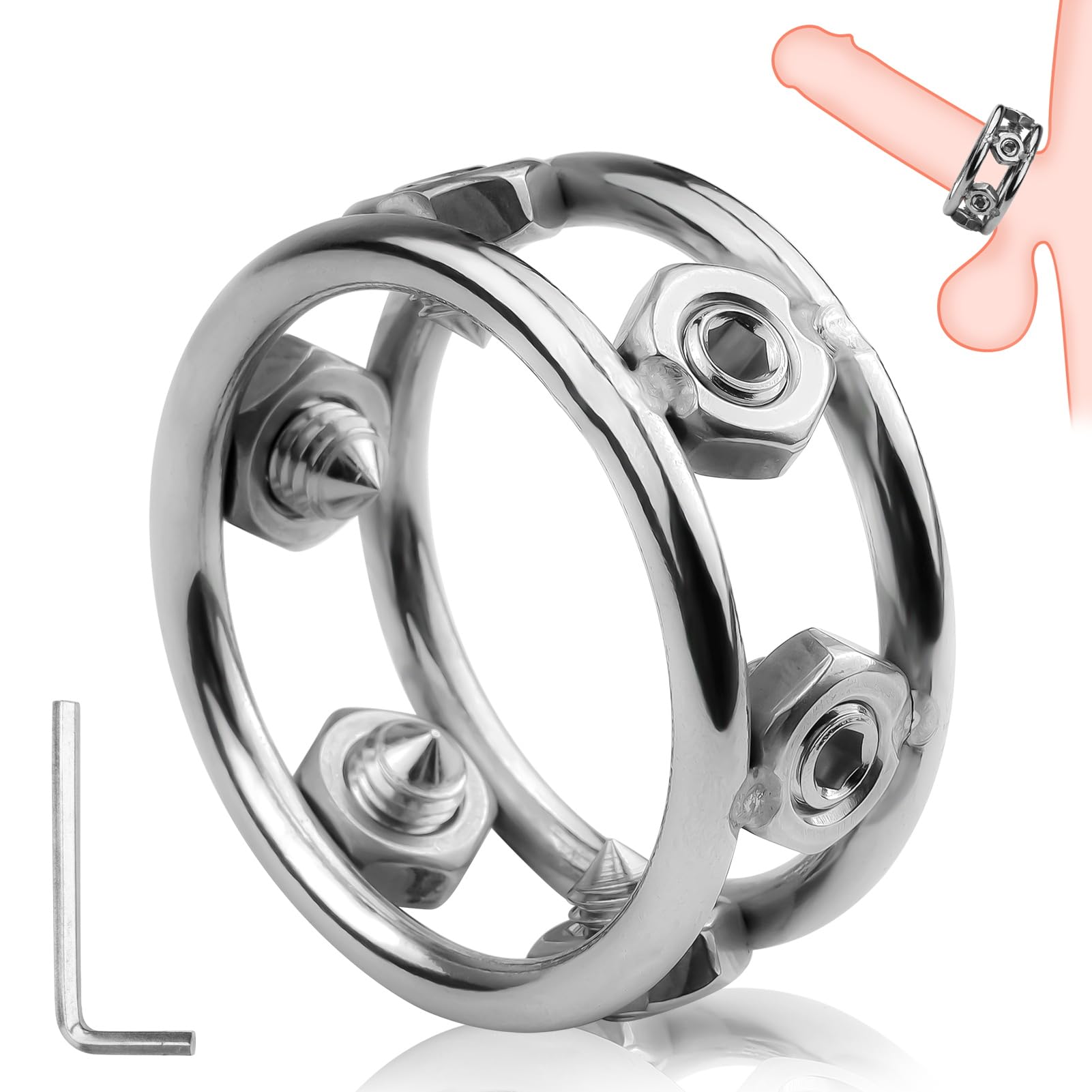 Amazon.com: FST Stainless Steel Penis Ring Metal Cock Ring with 6  Adjustable Screws for Penis Restraint Punishment Stimulation Pleasure  Cockring for Men BDSM Male Sex Toys (1.77 in) : Health & Household