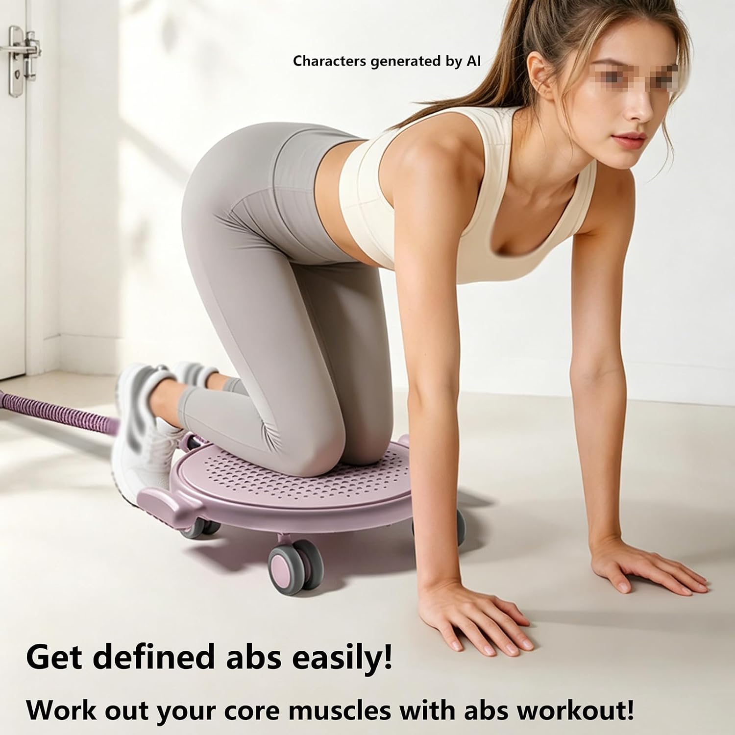 Pilates Sliding Disc Silent Gliding Discs For Abdominal Trainer, Fitness Sliders For Home Gym, Pilates, Strength Workouts, Free Knee Pad For Comfortable + 2 Latex Resistance Bands