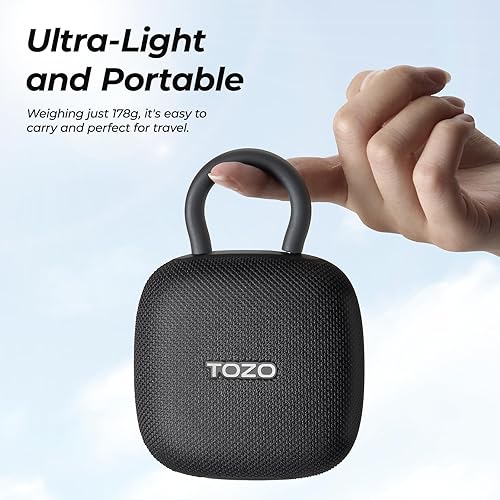 Miniatura 3 de TOZO PE1 - Altavoces Bluetooth portátiles con mosquetón ajustable, mini altavoz de ducha inalámbrico Bluetooth con IPX8 impermeable, 32 horas de