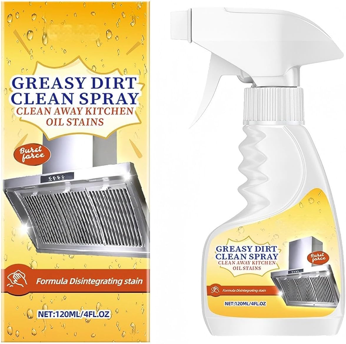 Clean Up Kitchen Oil Stains Spray, New Upgrade Kitchen Cleaner, Kitchen Heavy Oil Cleaner Stain Cuts Baked-On Grease on Ovens Stove Tops Grills, Heavy Duty Kitchens Degreaser Clean for Cookware Oven