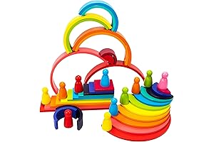 Wooden Rianbow Stacker Playset: The 4-in-1 Educational Toy for Budding Builders