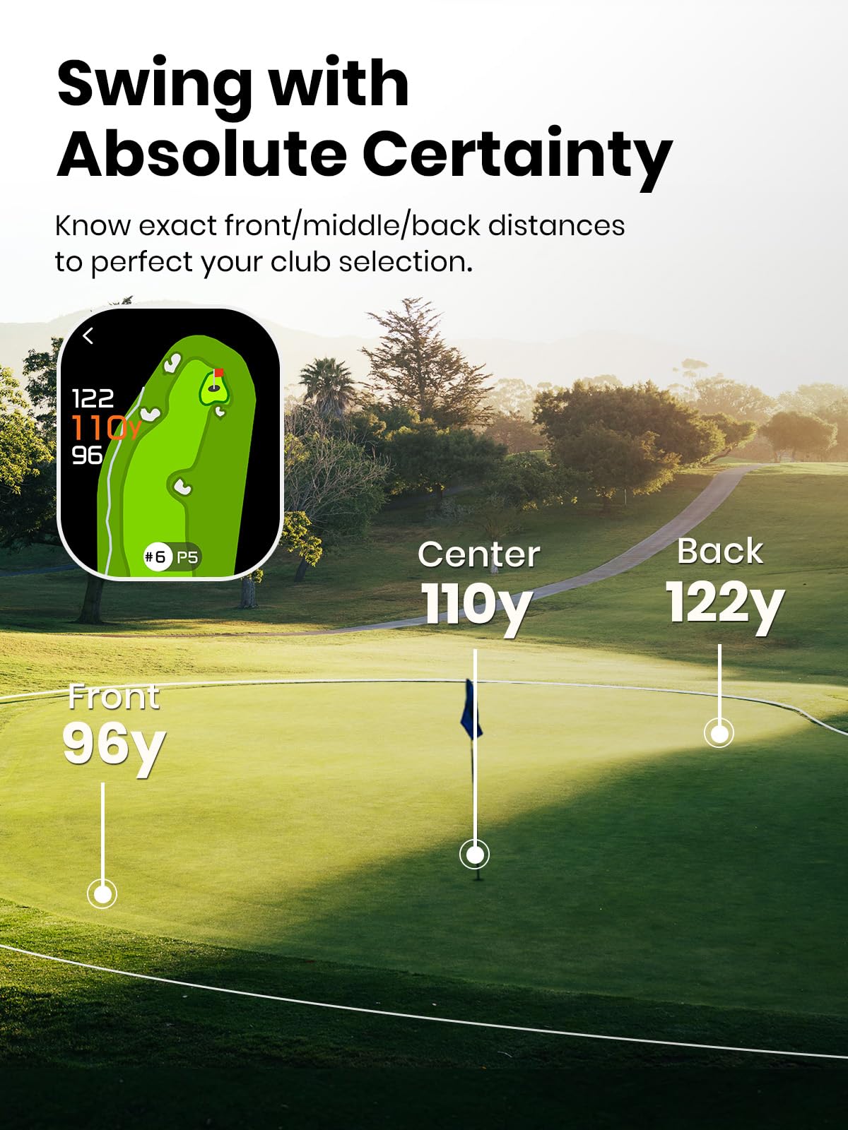 MilESEEY Télémètre de Golf G1, Tactile & GPS avec Pente, 43000+ Courses de Golf préchargées, Affichage Rouge & Vert, Verrouillage de Drapeau en 0.1s avec Vibration, 6X Grossissement